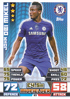 John Obi Mikel Chelsea 2014/15 Topps Match Attax #63